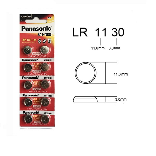 Panasonic LR1130 AG10 SR1130SW 389 Alkaline Button Battery